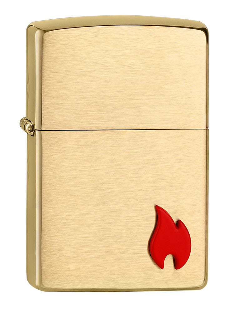 Klassisches Brushed Brass mit Flammenemblem