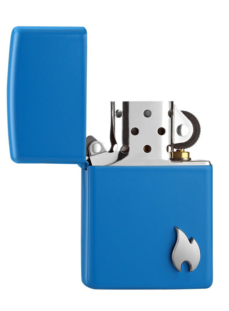 Klassisches Sky Blue Matte mit Flammenemblem