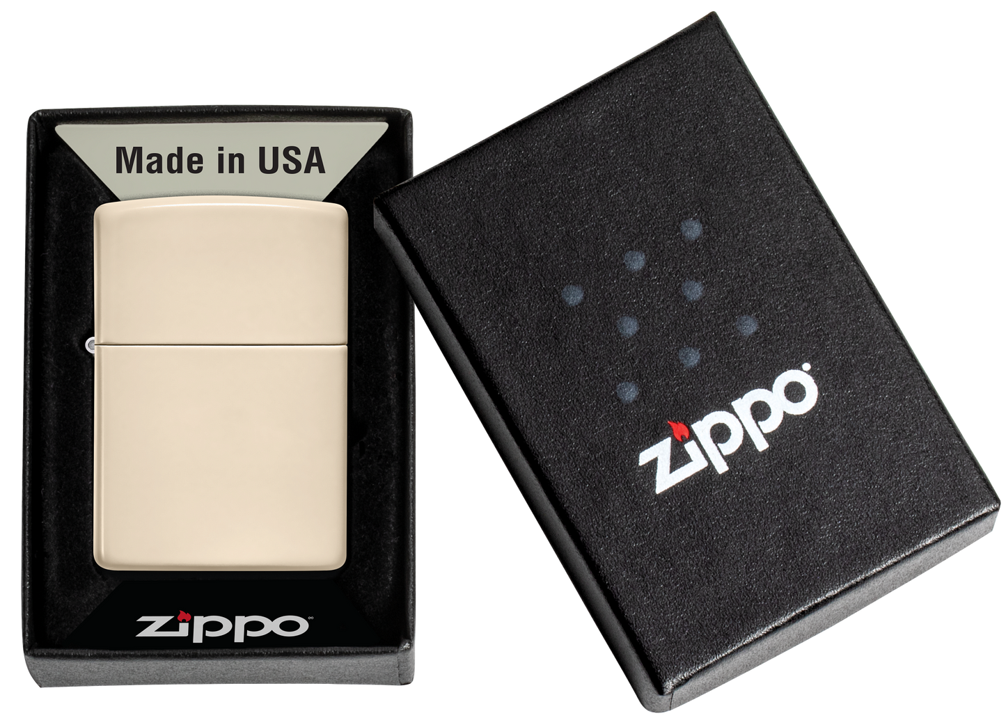 Briquet tempête Zippo Flat Sand dans sa boîte cadeau