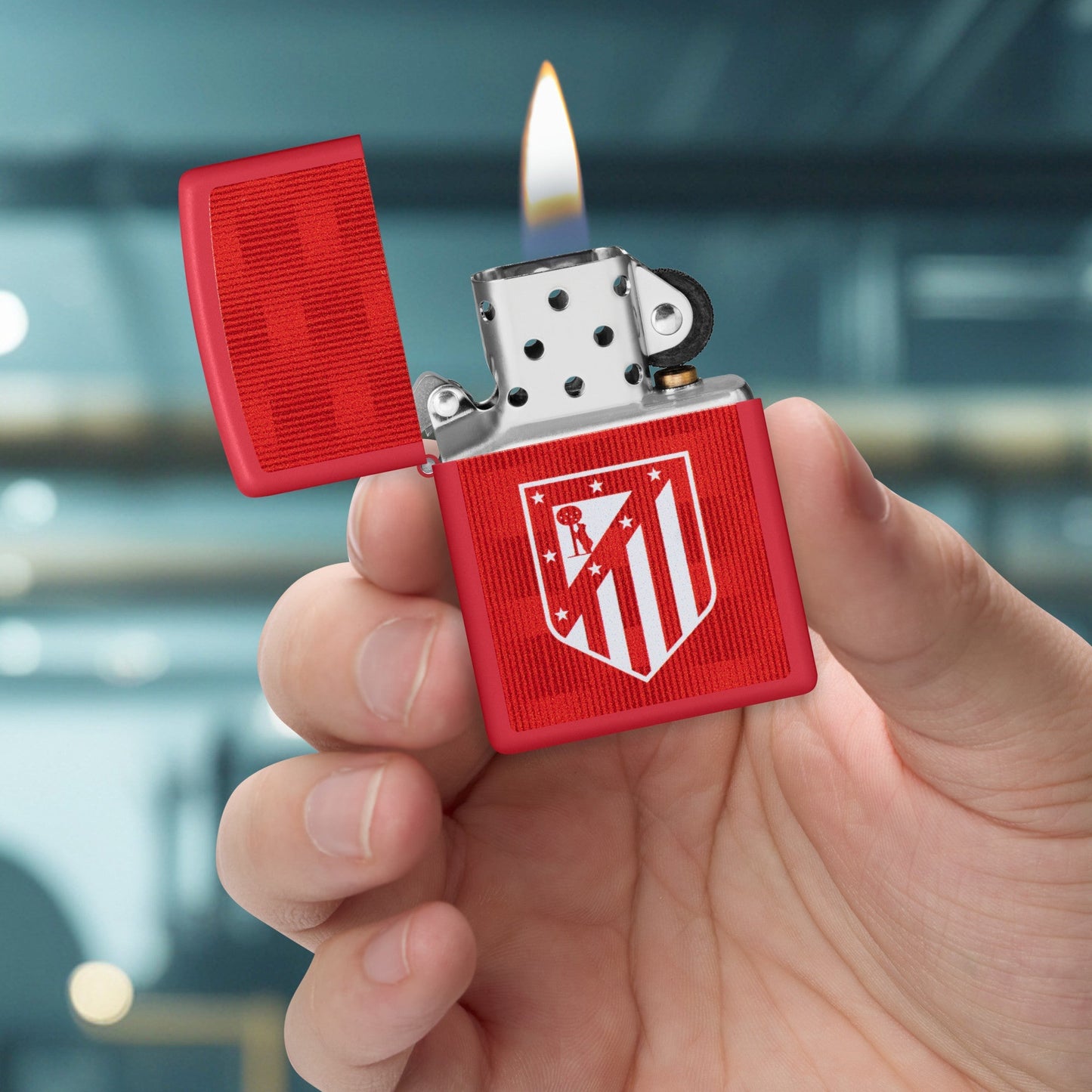 Atlético Madrid – Logo auf Schachbrettmuster