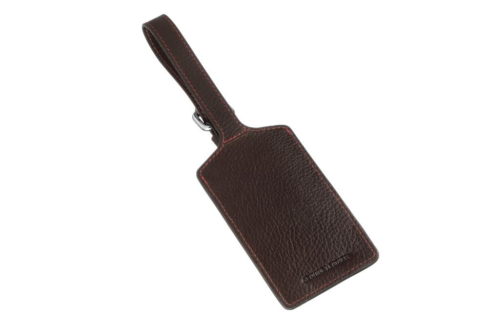 Rückansicht Gepäckanhänger Leder braun Zippo Logo