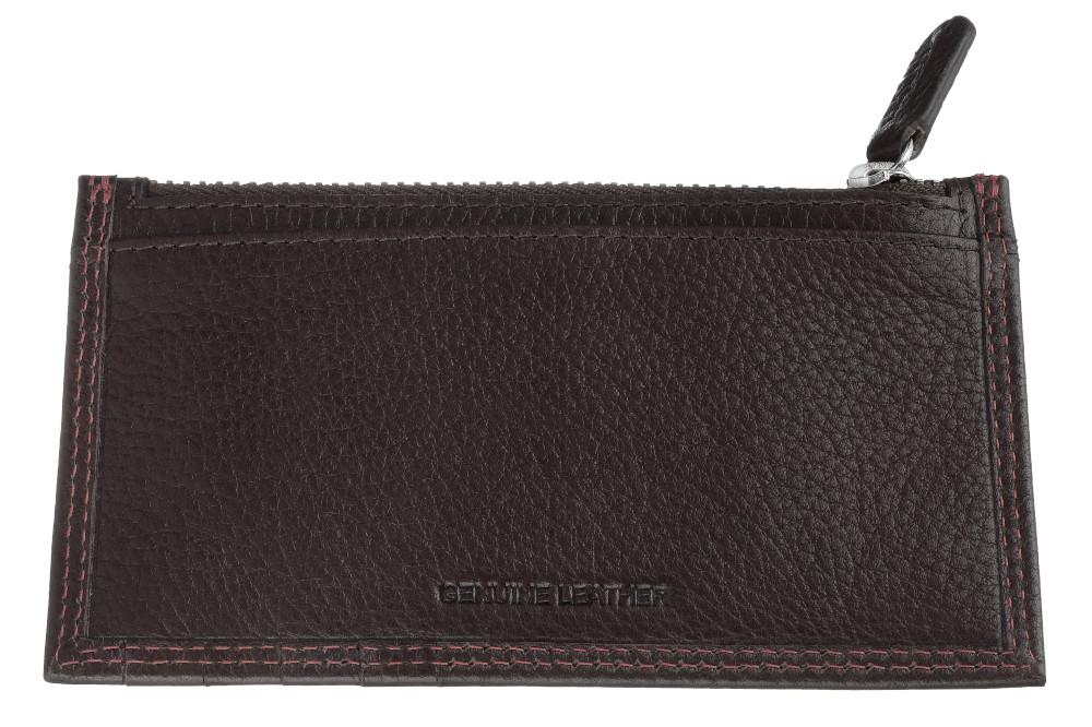 Rückansicht Kartenhalter braun mit Reißverschlussfach Zippo gebranded