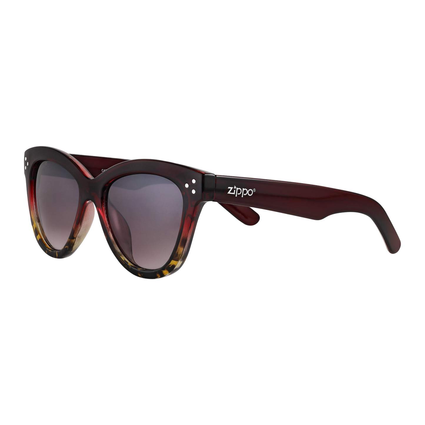Frontansicht Zippo Sonnenbrille Cat Eye violett
