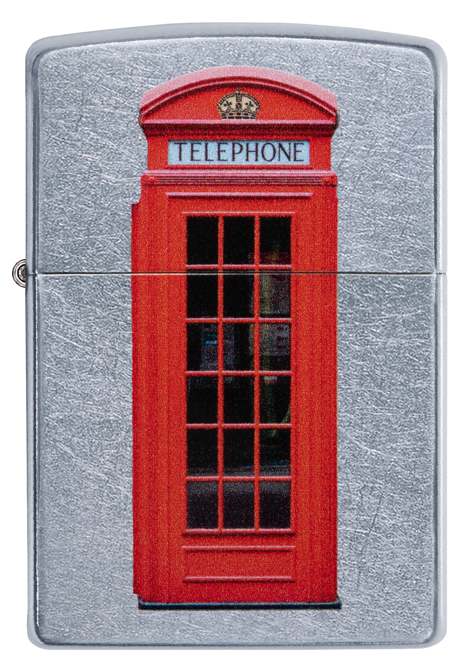Frontansicht Zippo Feuerzeug Rote Telefonzelle aus London Online Only