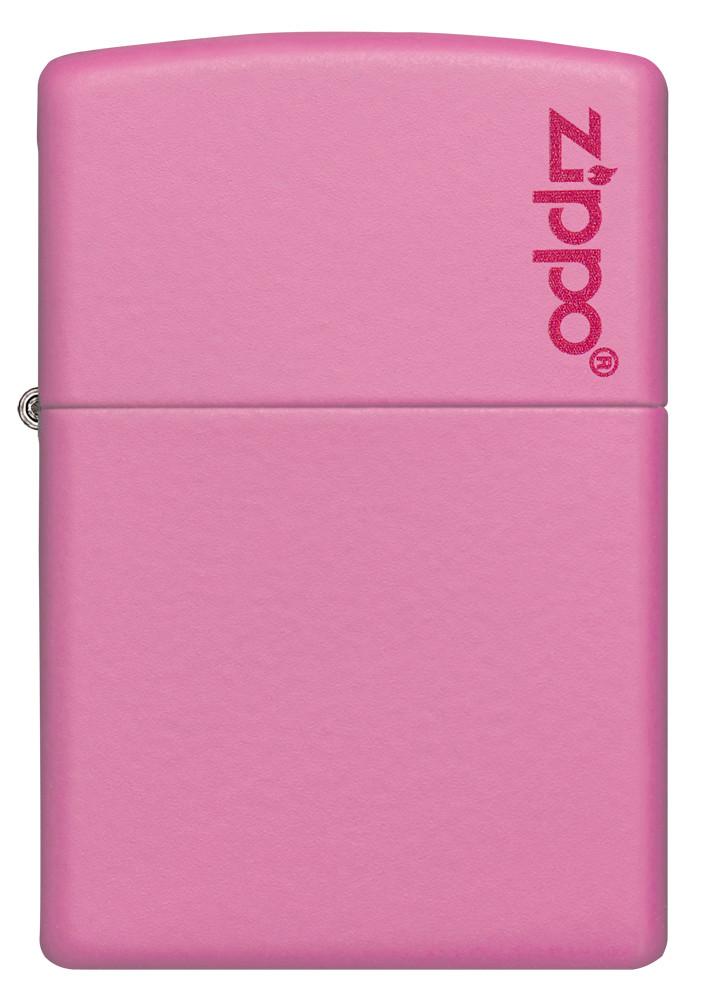 Frontansicht Zippo Feuerzeug Pink Matte Basismodell mit Zippo Logo
