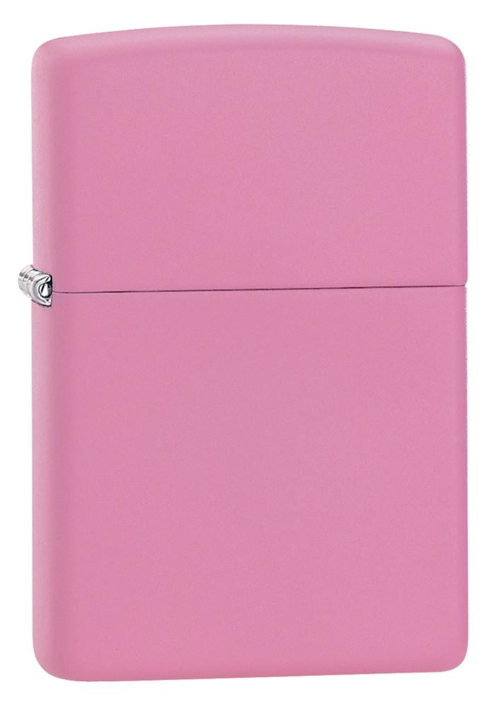 Frontansicht 3/4 Winkel Zippo Feuerzeug Pink Matte Basismodell