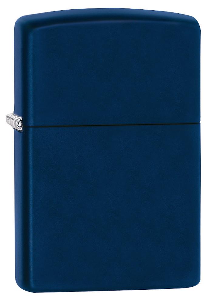 Frontansicht 3/4 Winkel Zippo Feuerzeug Navy Blue Matte Basismodell