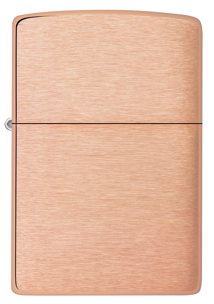 Zippo Feuerzeug Frontansicht Basismodell aus gebürstetem massivem Kupfer