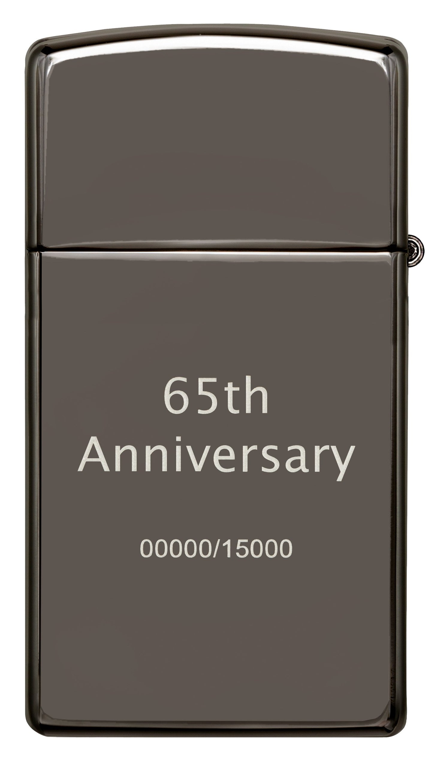 Rückansicht Zippo Feuerzeug 65 Jahre Slim Black Ice Limitierte Edition 65th Anniversary