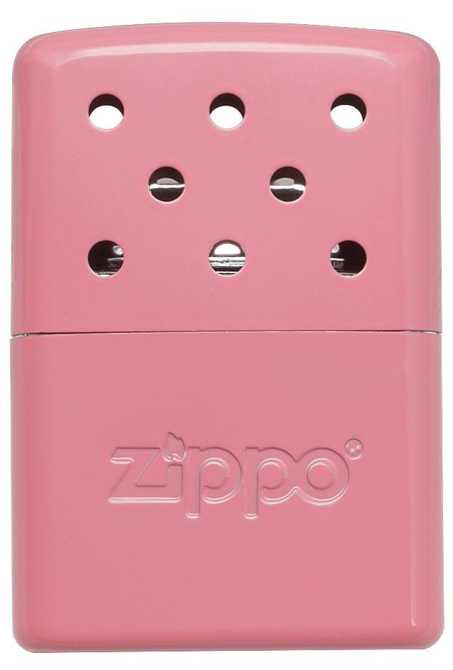 Frontansicht Zippo Handwärmer Metall Rosa klein