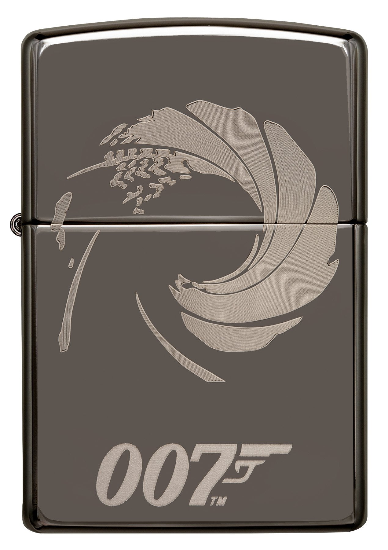 Frontansicht Zippo Feuerzeug James Bond 007 grau
