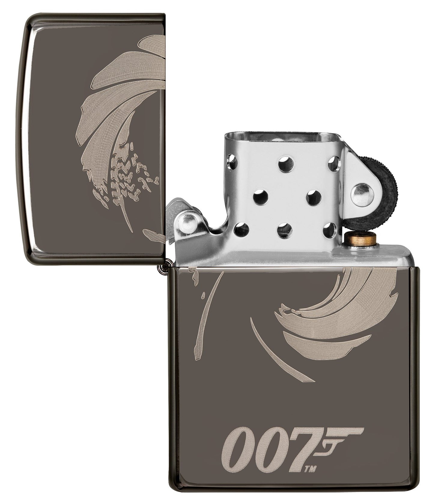 Zippo Feuerzeug James Bond 007 grau geöffnet