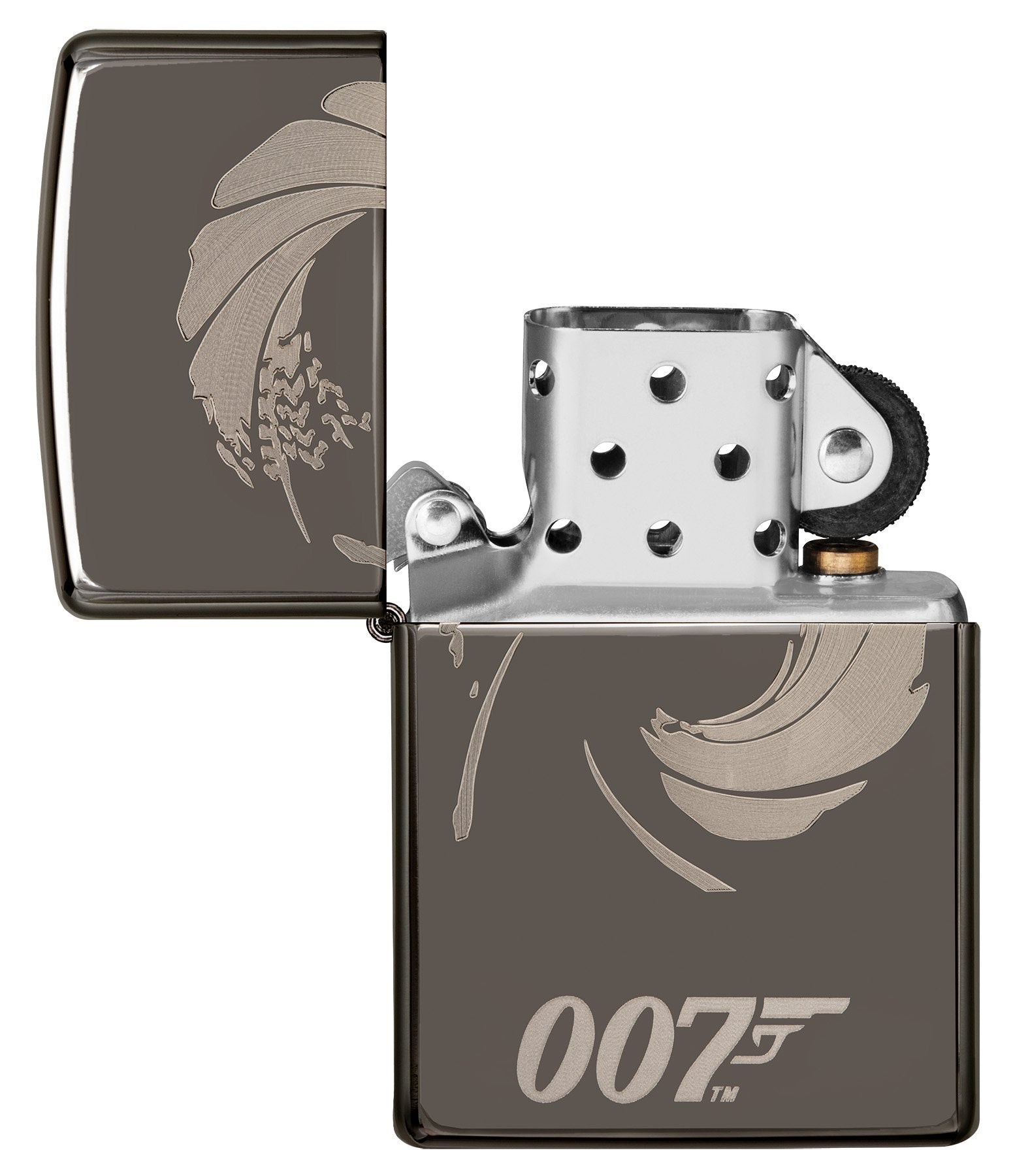 Zippo Feuerzeug James Bond 007 grau geöffnet