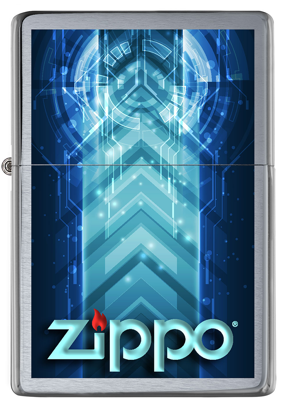 Vue de face du briquet tempête Zippo Speed Design