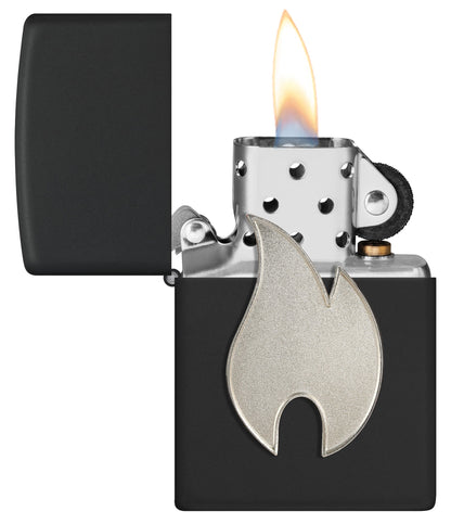 Silbernes Flammenemblem