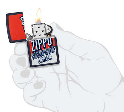 Zippo im Blockfarbendesign