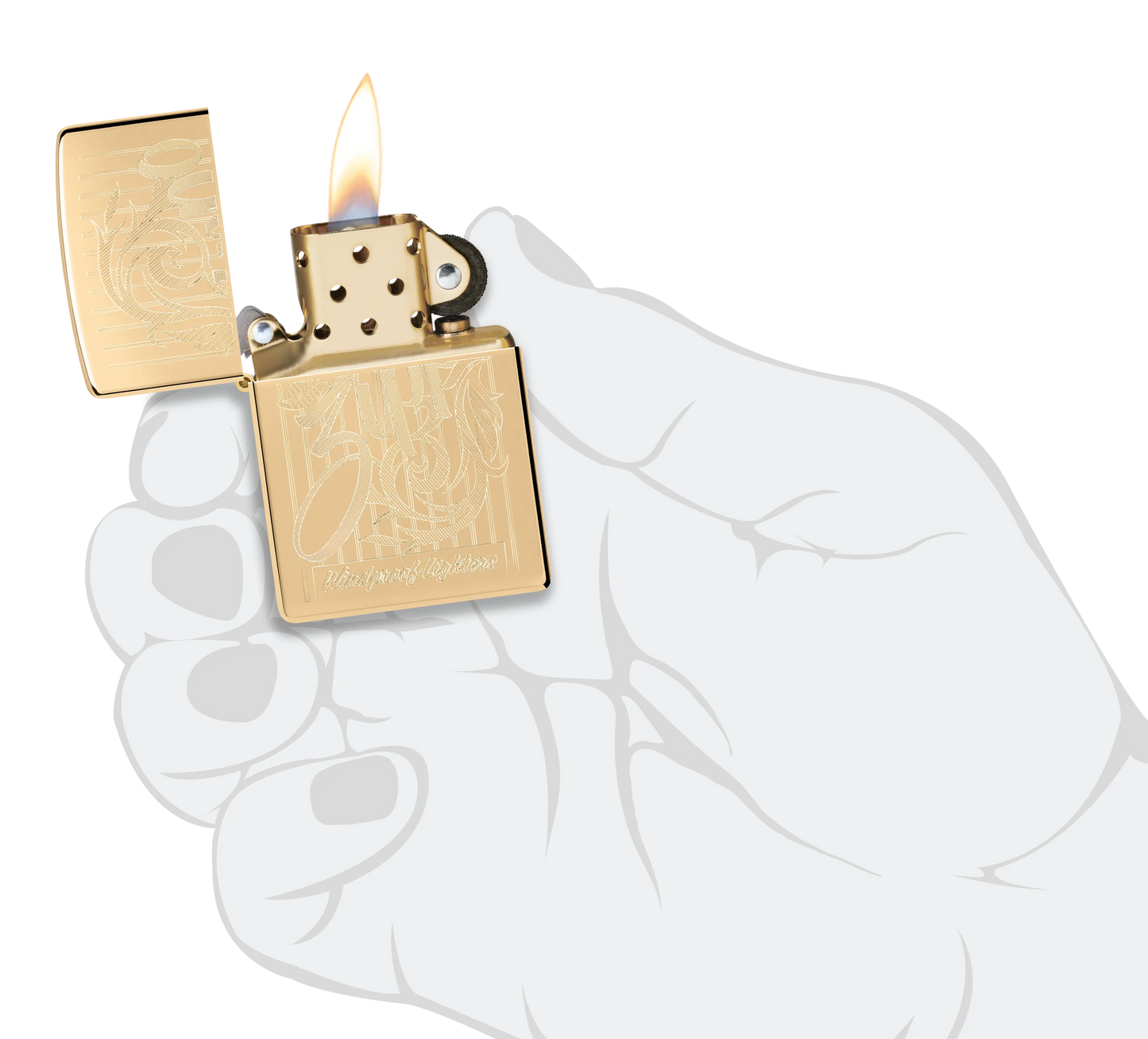 Geschwungener Zippo Schriftzug