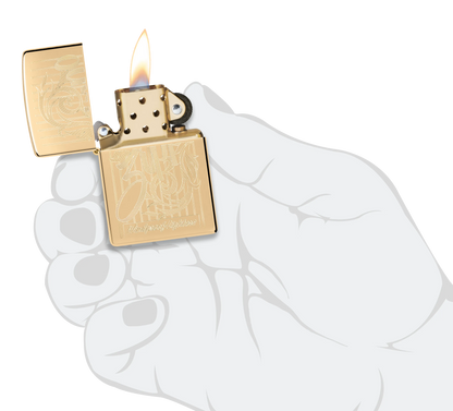 Geschwungener Zippo Schriftzug