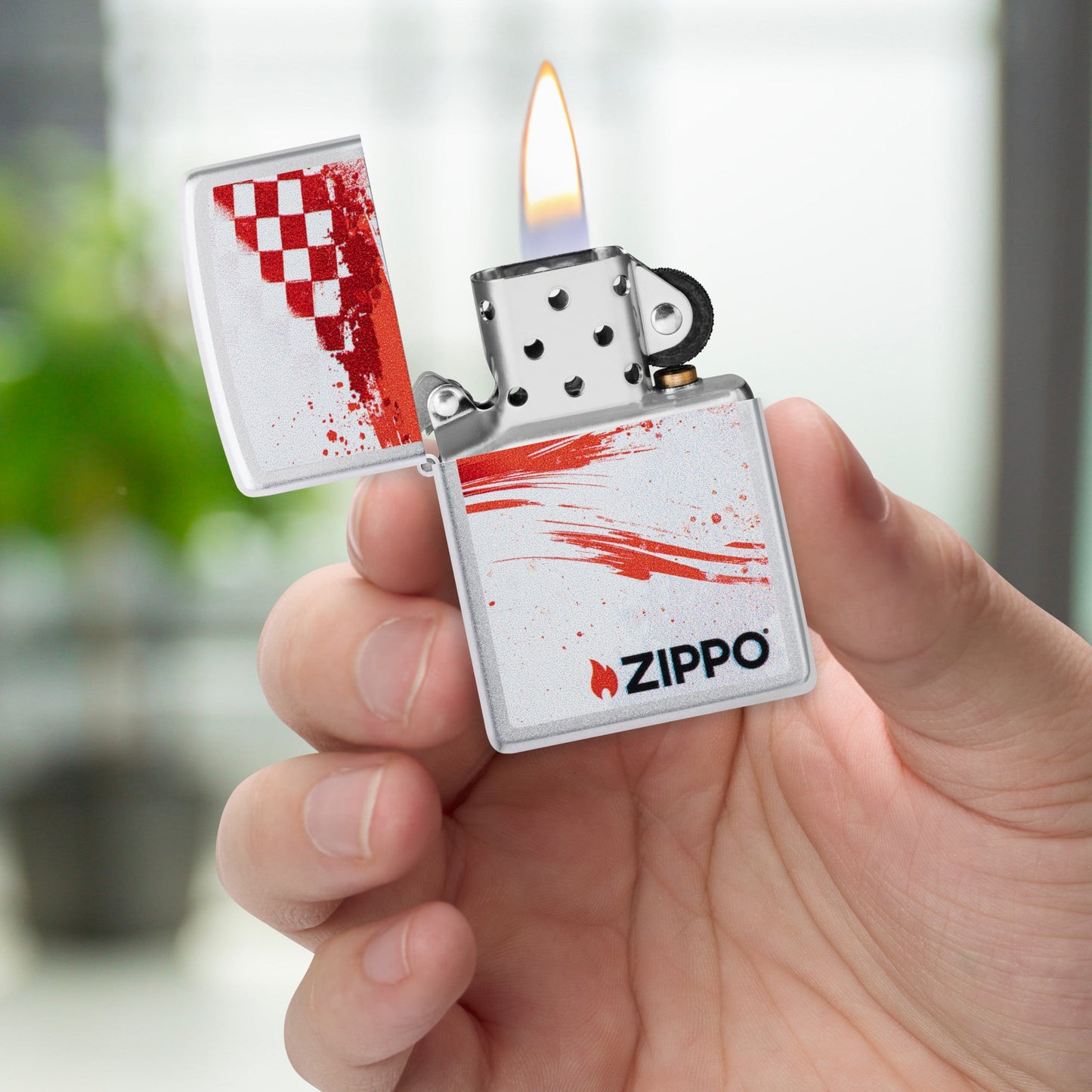 Zippo mit Zielflagge