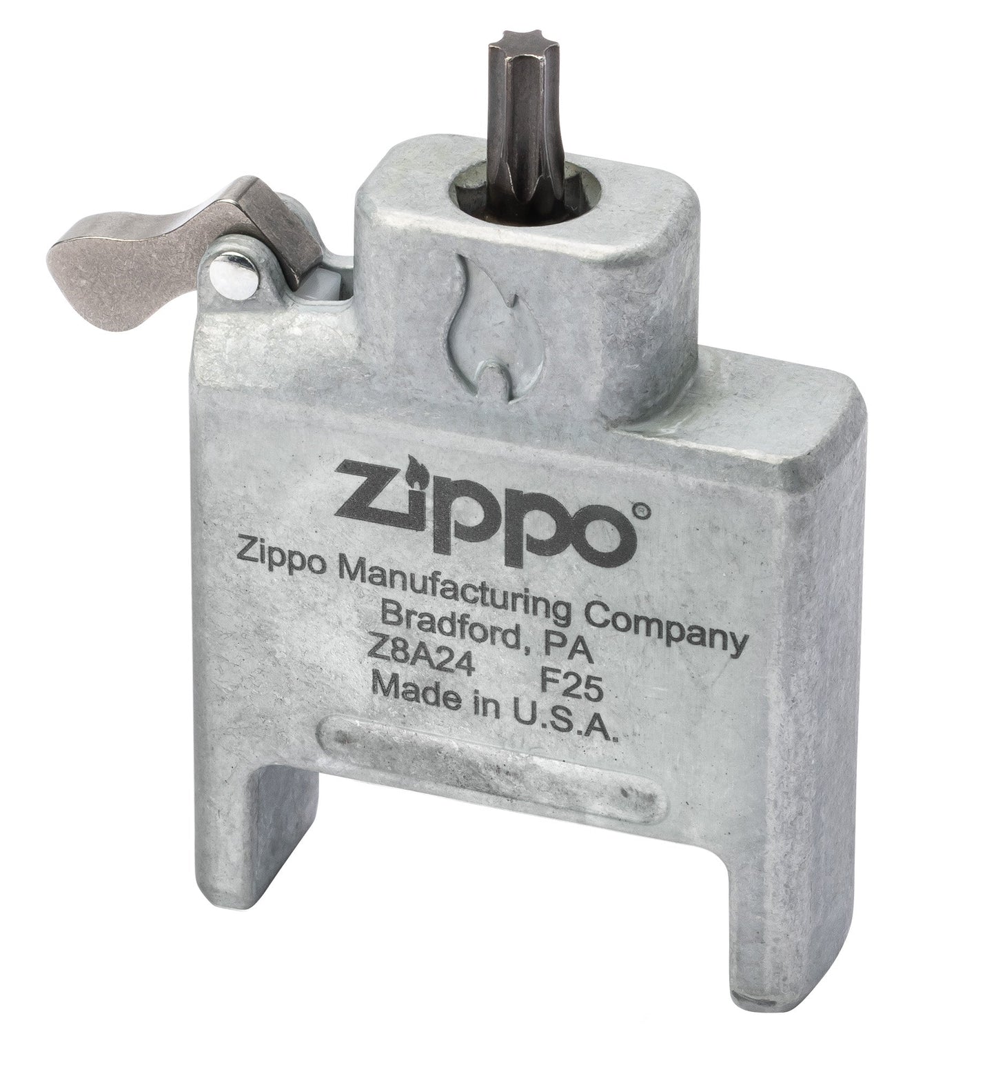 Bit Safe Schraubendreher mit Gehäuse in gebürstetem Chrom