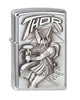 Frontansicht Zippo Feuerzeug Thor mit Hammer Emblem