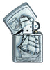 Zippo Feuerzeug Gorch Fock Segelschiff Emblem geöffnet