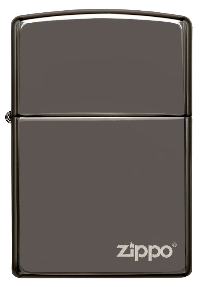 Zippo Feuerzeug Frontansicht Black Ice® mit Zippo Logo