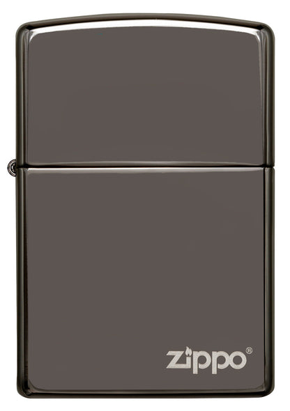 Zippo Feuerzeug Frontansicht Black Ice® mit Zippo Logo