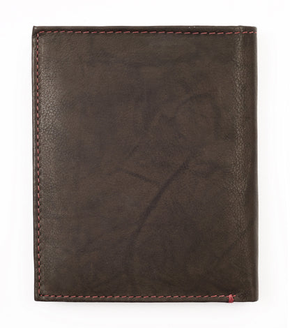 Rückseite Geldbörse braun Leder geschlossen mit Zippo Logo