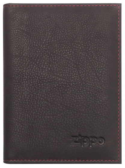 Frontansicht Kreditkarten Brieftasche braun mit Zippo Logo