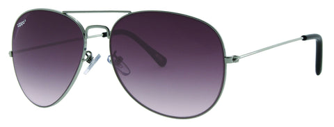 Zippo Pilotenbrille Frontansicht ¾ Winkel in hellgrau aus Metall