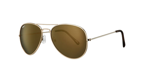 Zippo Pilotenbrille Frontansicht ¾ Winkel in goldfarben aus Metall