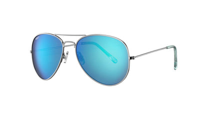Zippo Pilotenbrille Frontansicht ¾ Winkel in türkis aus Metall