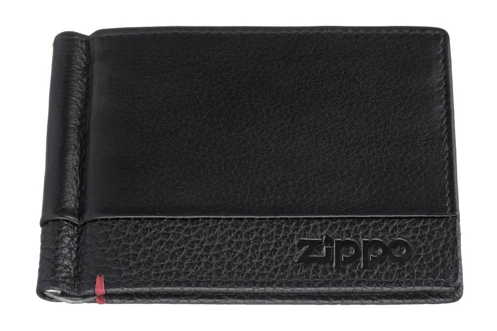 Geldclip Börse schwarz geschlossen mit Zippo Logo