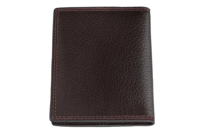 Rückansicht Zippo Geldbörse Hochformat Leder braun
