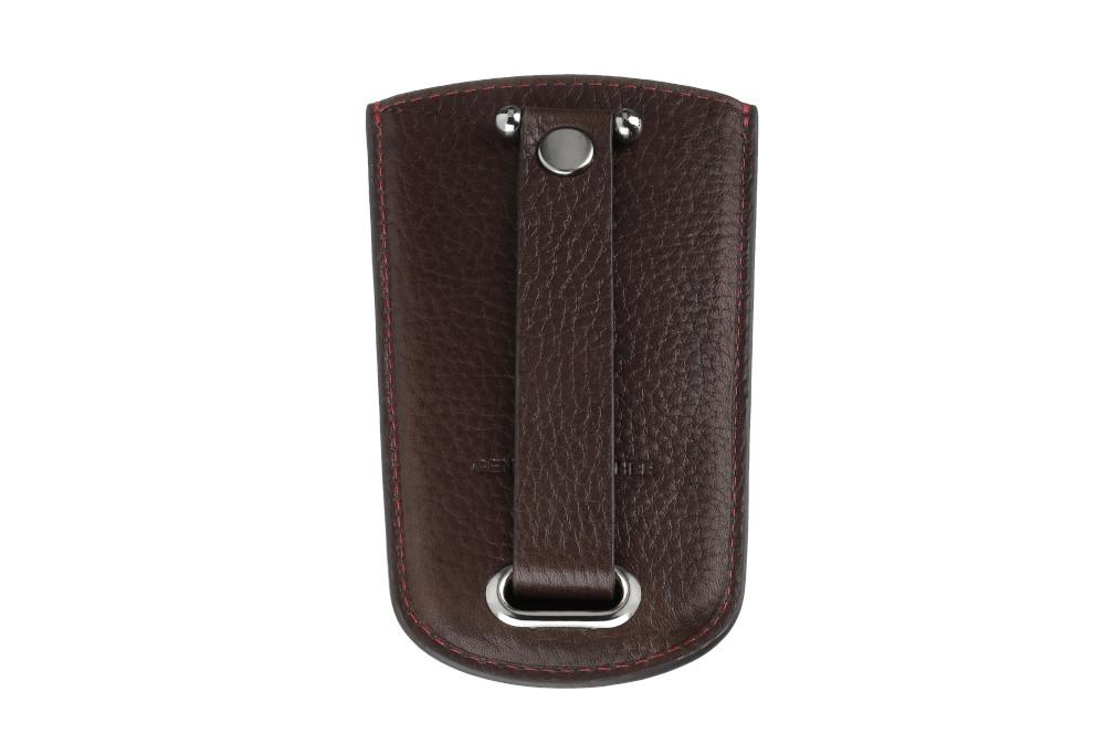 Rückseite Zippo Schlüsselanhänger Leder braun 