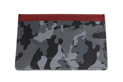 Rückansicht Zippo länglicher Kartenhalter Cameo graues Muster und rote Oberseite 