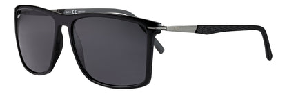 Frontansicht 3/4 Winkel Zippo Sonnenbrille eckig schwarz