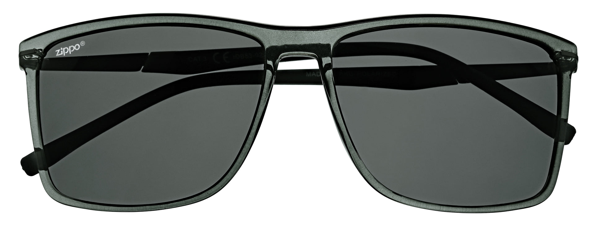 Frontansicht Zippo Sonnenbrille eckig grau