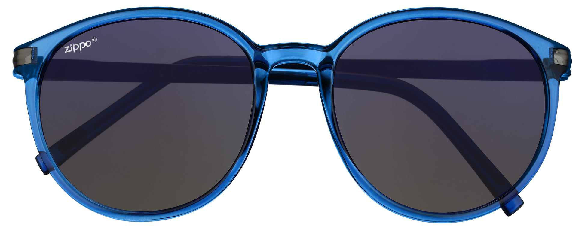 Zippo Sonnenbrille Frontansicht aus Metall und Kunststoff in blau