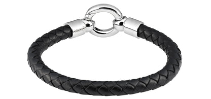 Rückansicht  Zippo Lederarmband schwarz mit Edelstahlring als Verschluss