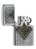 Zippo Feuerzeug Karo Emblem geöffnet