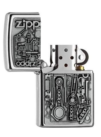  Zippo Feuerzeug Motorteile Emblem geöffnet