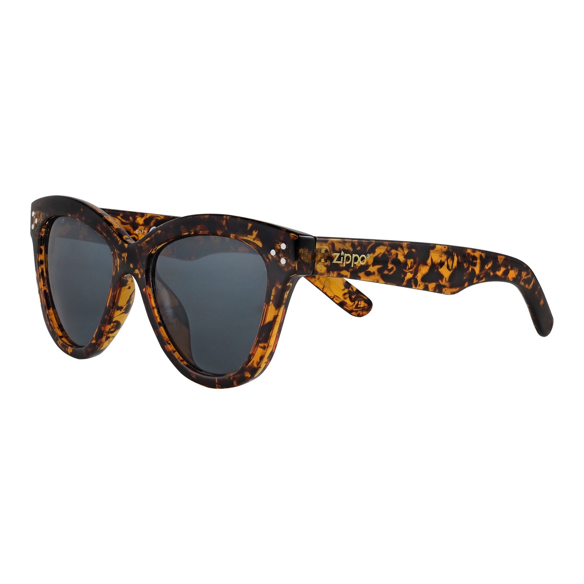 Frontansicht Zippo Sonnenbrille Cat Eye braun