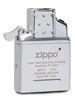 Zippo Lichtbogen Einsatz für Feuerzeuge Frontansicht ¾ Winkel mit Zippo Logo