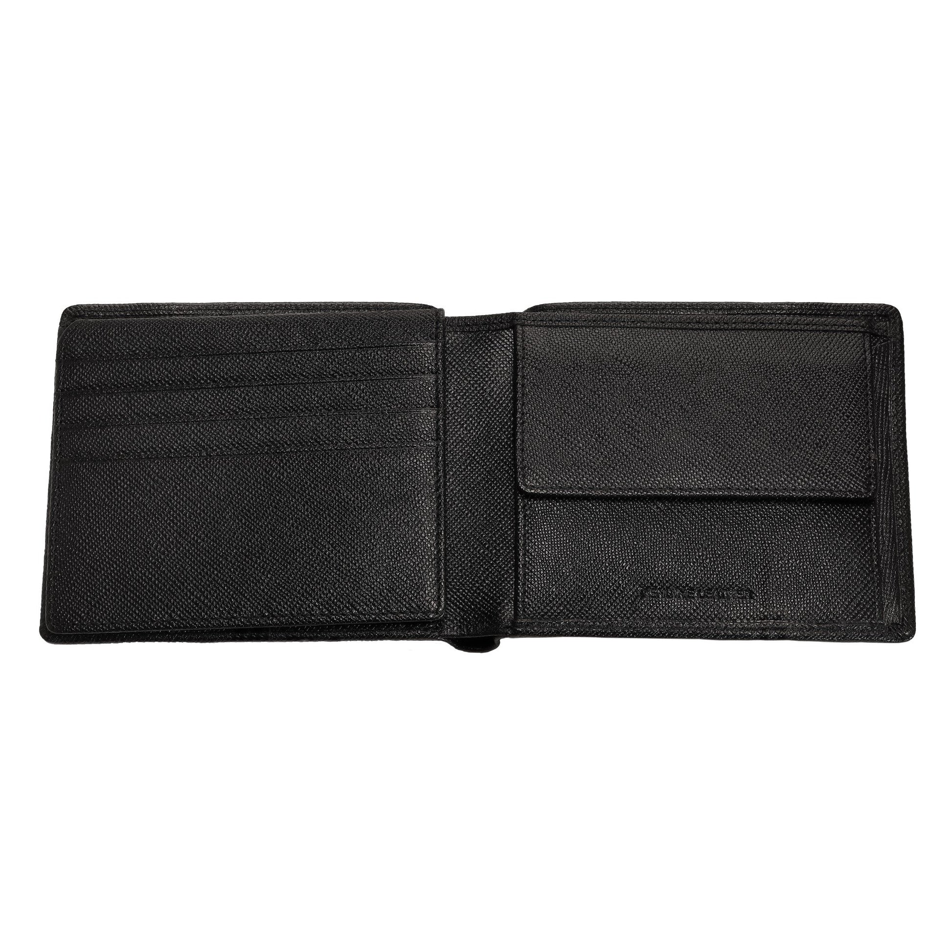 Zippo Portmonee aus Saffiano Leder mit Zippo Logo Frontansicht geöffnet 