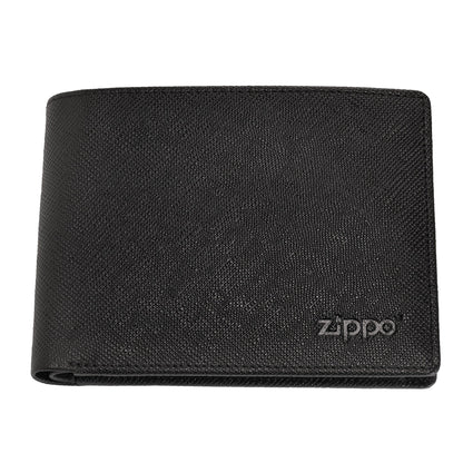 Zippo Portmonee aus Saffiano Leder mit Zippo Logo Frontansicht 