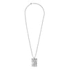 Frontansicht Zippo Halskette mit quadratischem Anhänger im Dogtag Stil aus Edelstahl