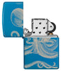 Zippo Feuerzeug Hochglanz Blau 360 Grad Design mit Oktopus Online Only geöffnet ohne Flamme