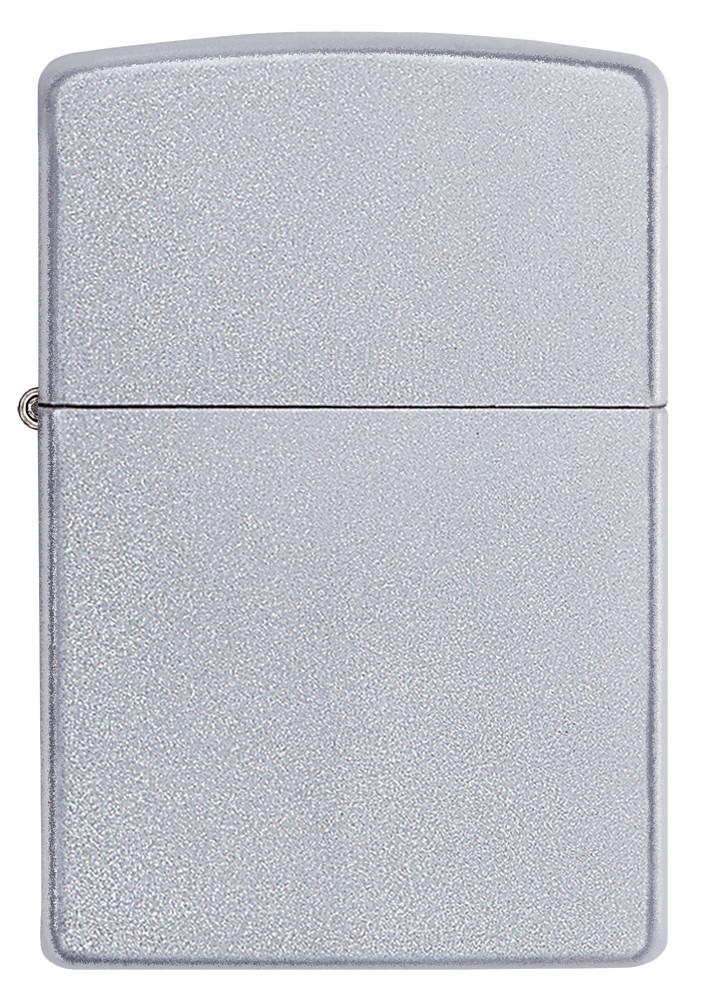 Frontansicht Zippo Feuerzeug Satin Chrome Basismodell